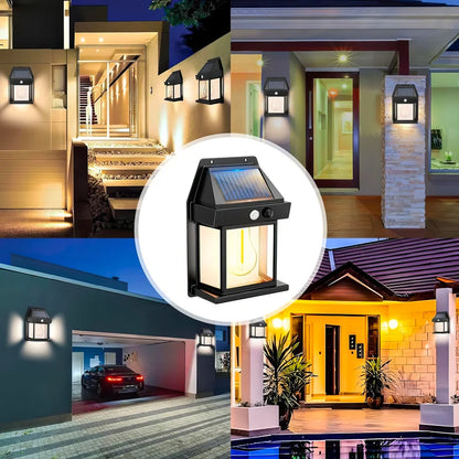 Set de 2 Lamparas SOLAR Vintage para exteriores® . Con sensor de movimiento e Impermeable