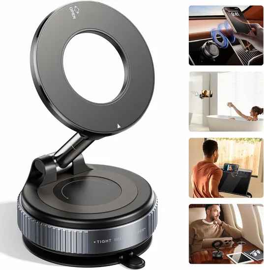 🧲 Soporte | Magnético | Giratorio Con Ventosa | Ideal para Celulares, vehículos, Baños, Gimnasios