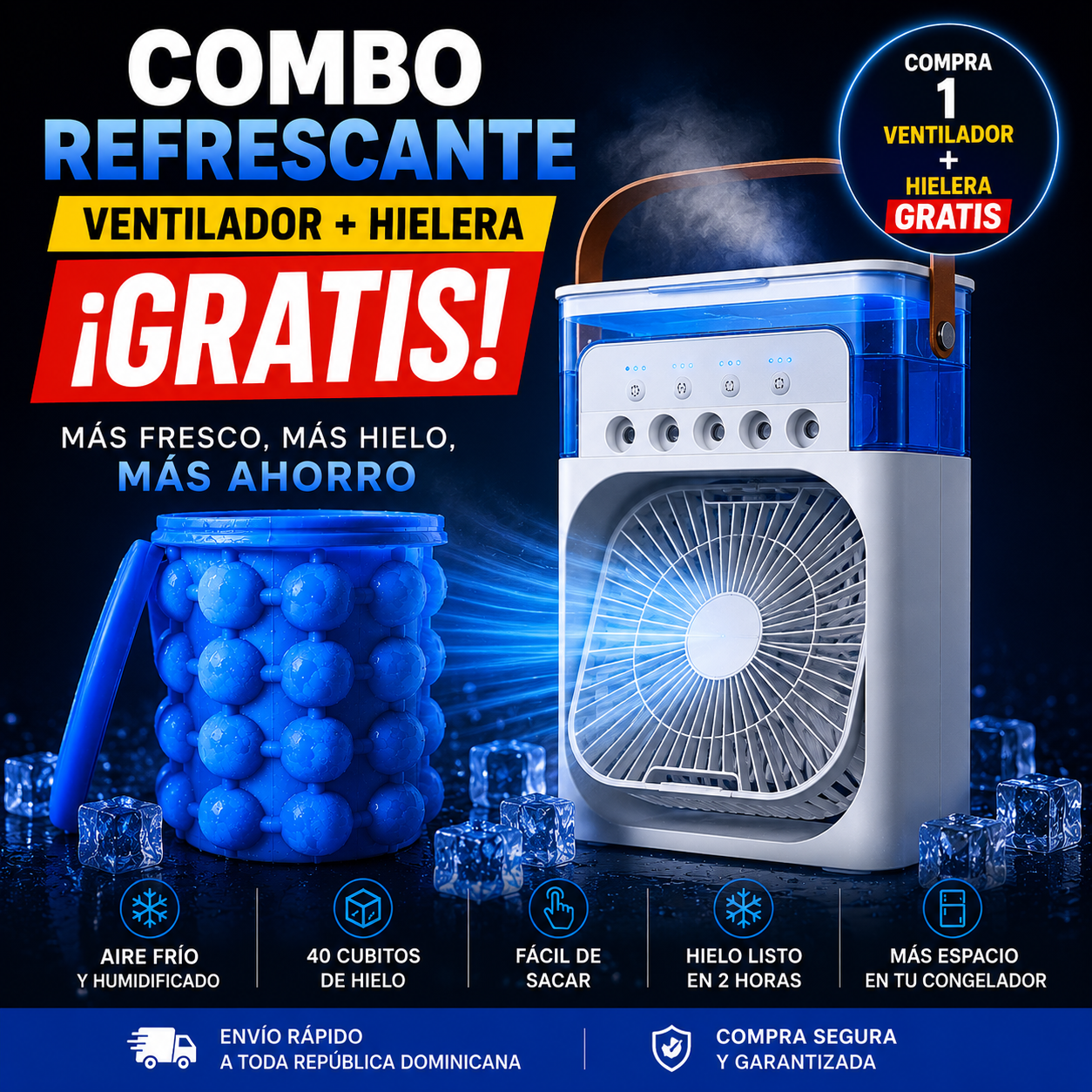 Ventilador Portátil Refrescante + Hielera Gratis™