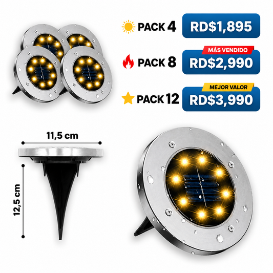 LUMIJADIN® PREMIUN - SET DE 4 LUCES LED CON PANEL SOLAR