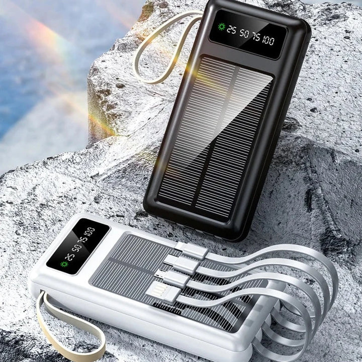 Cargador Solar Portátil 20,000mAh – 5 Puertos y Linterna LED