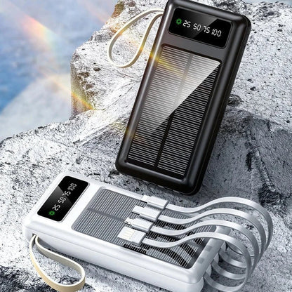 Cargador Solar Portátil 20,000mAh – 5 Puertos y Linterna LED