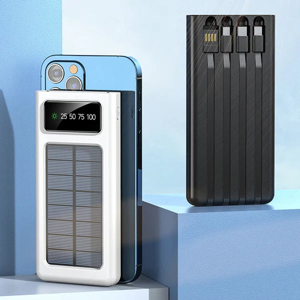 Cargador Solar Portátil 20,000mAh – 5 Puertos y Linterna LED