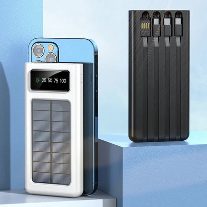 Cargador Solar Portátil 20,000mAh – 5 Puertos y Linterna LED