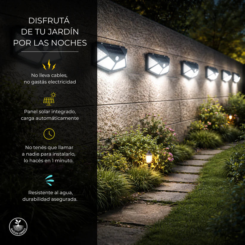 Packs de Lamparas LED SOLAR® Premium. Con sensor de movimiento e Impermeable