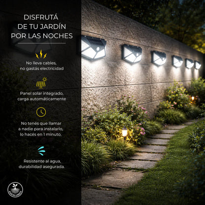 Packs de Lamparas LED SOLAR® Premium. Con sensor de movimiento e Impermeable